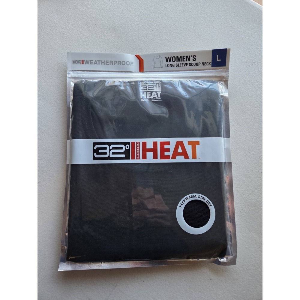 32 Degrees Heat Women's Baselayer Thermal Shirt Size Large Black